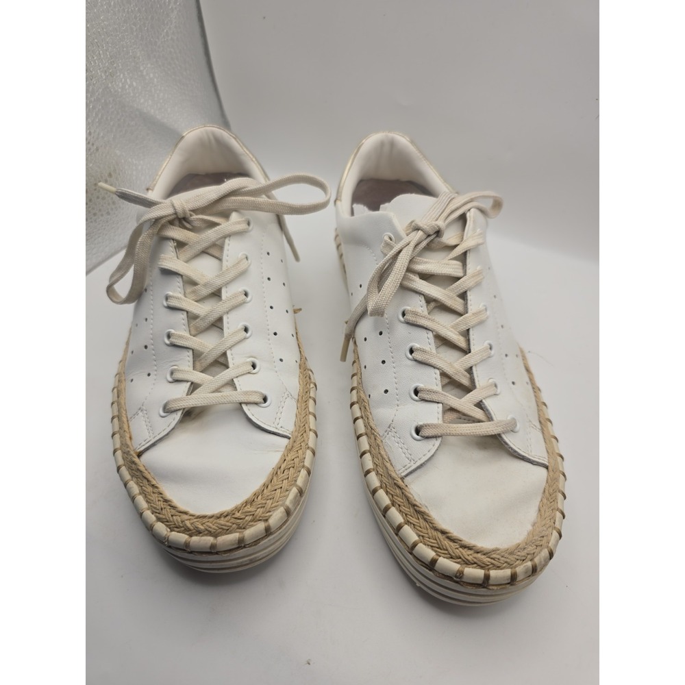 Sam Edelman Womens Kavi Espadrille Sneakers White Leather Low Top Size 6M